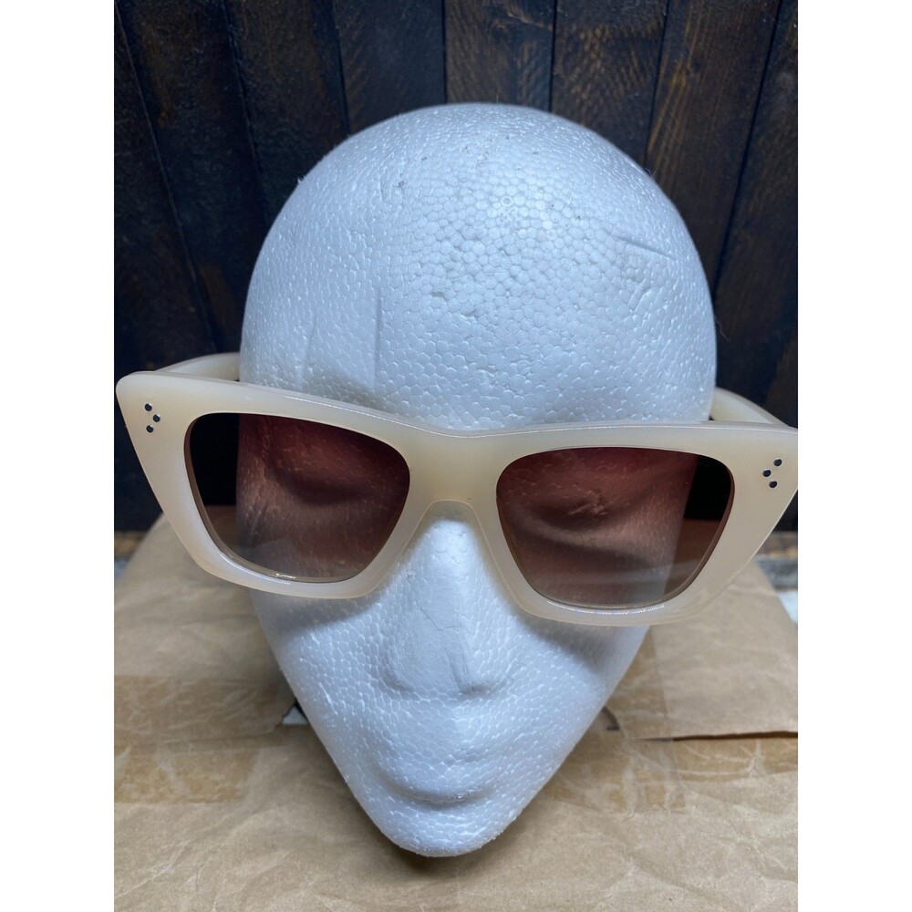 Women’s Oversized Square Sunglasses - Cream Frame, Brown Lenses
